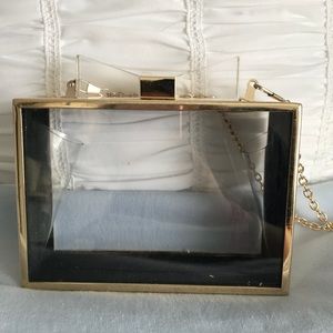 Small clear party clutch